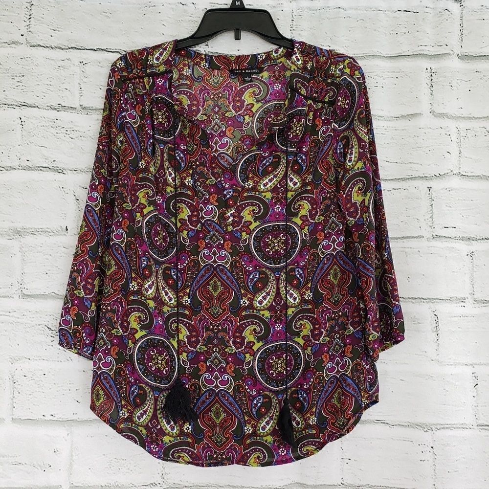 Zac & Rachel paisley pattern long sleeve blouse